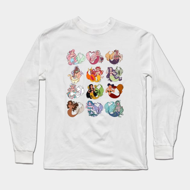 Mermaid gang Long Sleeve T-Shirt by Maxineart